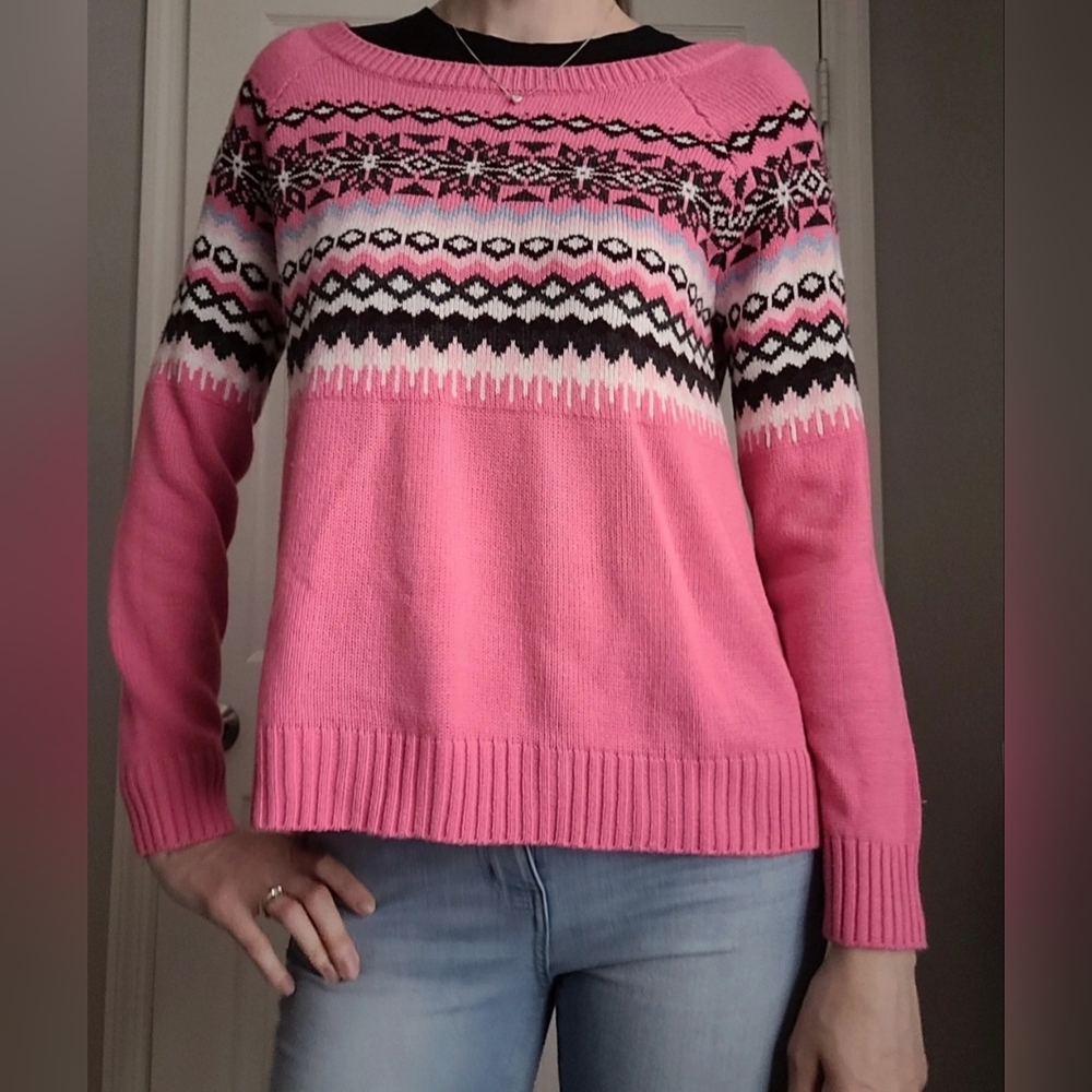 New York & Co Fair Isle Scoopneck Women Pullover SIZE S